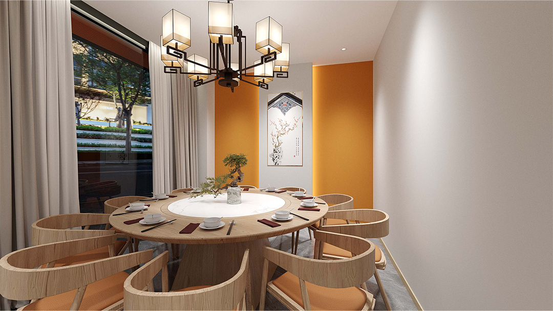 杭州簡約中式餐廳裝修設(shè)計