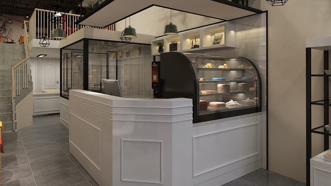 杭州現(xiàn)代極簡(jiǎn)風(fēng)烘焙店裝修設(shè)計(jì)